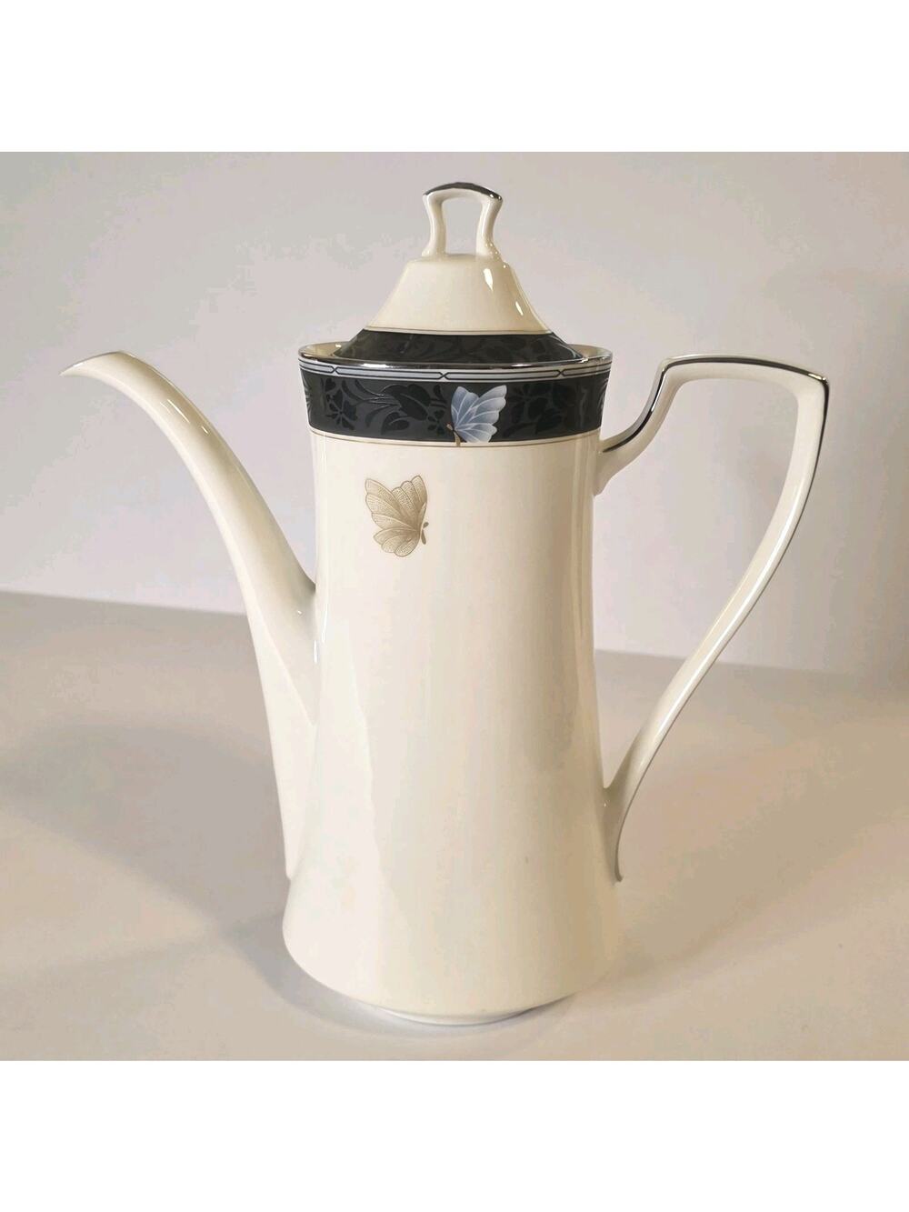 Vintage Noritake Enchanteur 7701 Coffee Pot With Lid Fine China Japan 1985-1987